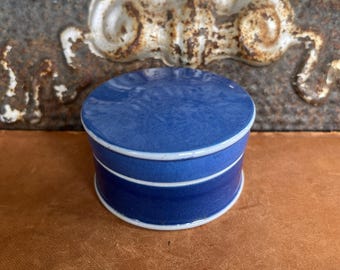 Unique Antique Royal Blue Plain Lidded Pot