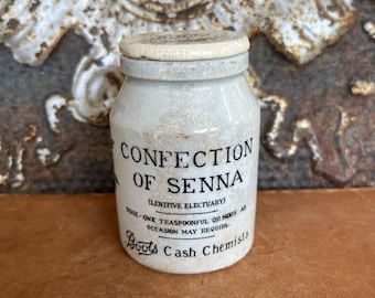 Antique Boots Medium Cash Chemist - Confection of Senna w/Printed Lid, c. 1900