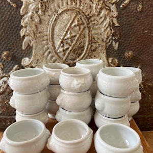 Set of 2 -  Antique French Ironstone Mini Footed Tureen.