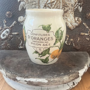 Confitures D’Oranges Fabrique Par Picon Cie. -  French Antique Advertising Pot