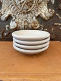 Chubby White Ironstone Butter Pats - Stack of 4