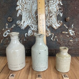 English Antique Named London Stone Bottles Ink Bottles -  c. 1890 - Choice of Brands