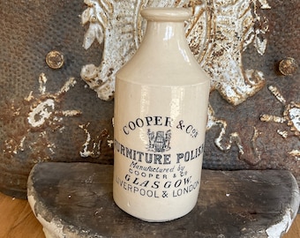 Antique Cooper and Co’s Furniture Polish c. 1900 - Antique English Advertising Pot