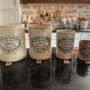 James Keiller Ironstone Dundee Marmalade  - Antique English Advertising Pots - You Choose Size