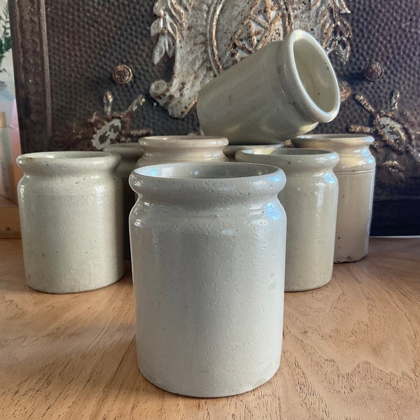 1# Rolled Top Earthenware Plain Marmalade Pot - Antique English Pot -  c. 1890 - Sold Separately