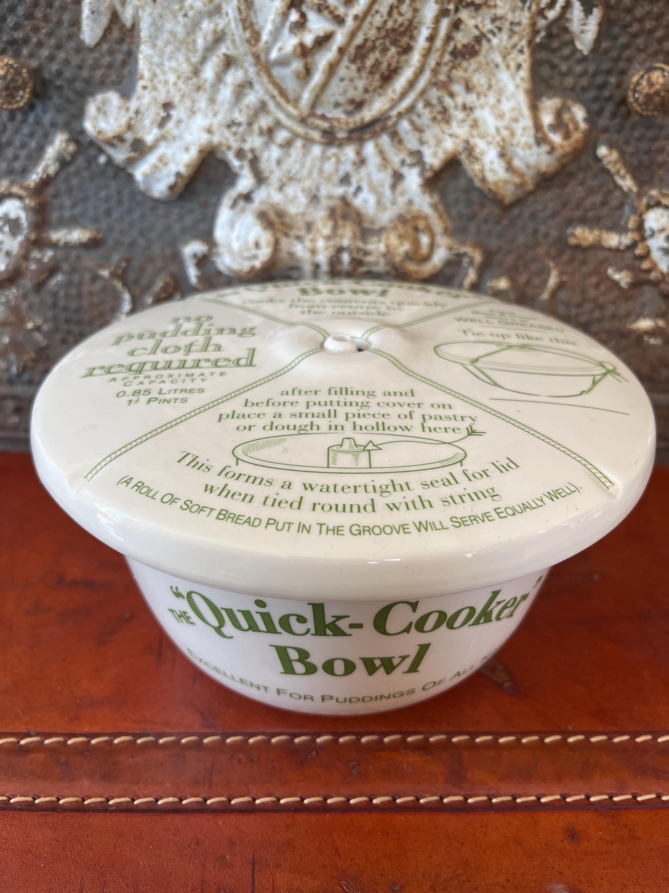 Antique Pudding Cooker the “quick-cooker Bowl,” Ceramic Steamed 
