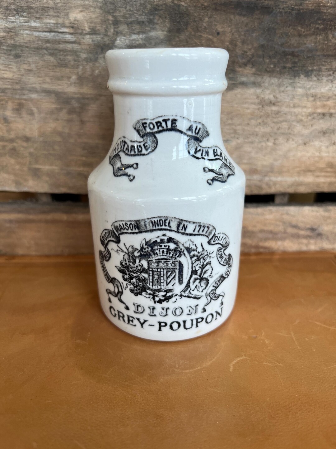 Antique French Advertising Pot - Dijon Grey Poupon, Moutarde - Medium ...