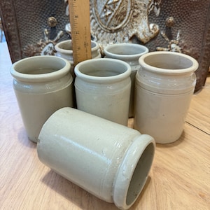 2# Rolled Top Earthenware Plain Marmalade Pot - Antique English Pot -  c. 1890 - Sold Separately