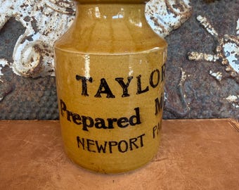 Antique Large English Taylor’s Prepared Mustard - Newport Pagnel -  c. 1890