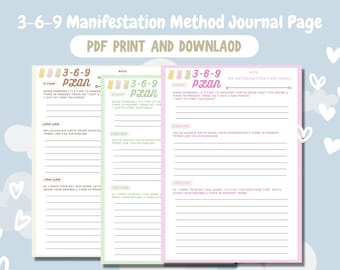 369 Manifestation Method Journal Page, Print and Download PDF, Law of ...