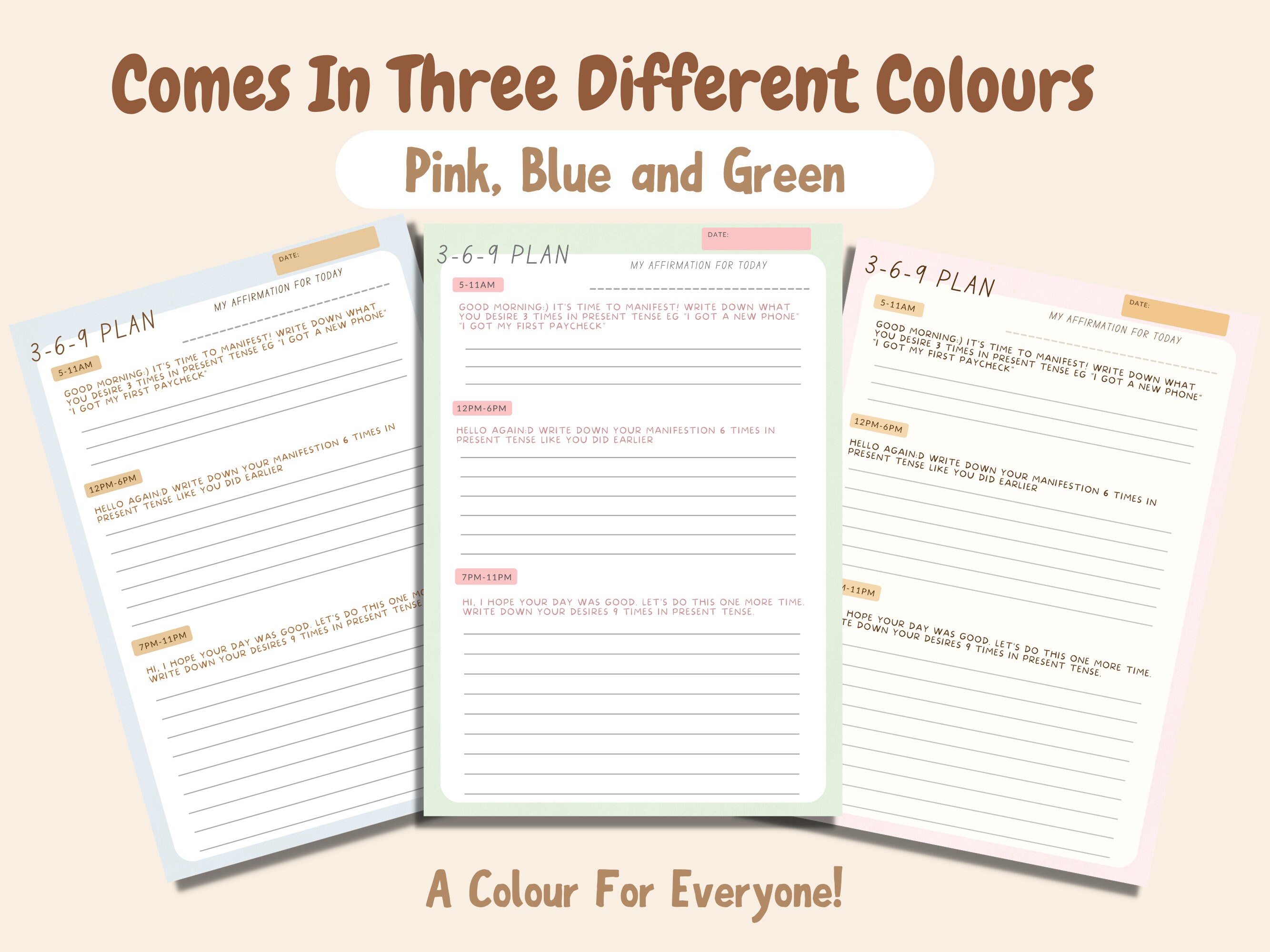 369 Manifestation Method Journal Page, Print and Download PDF, Law of ...