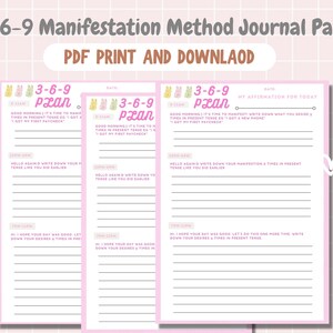 369 Manifestation Method Journal Page, Print and Download PDF, Manifest Your SP, A4 Size Page, Intention Outcome Method Use, Attract Love