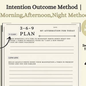 369 Manifestation Method Journal Page, Print and Download PDF, Digtital ...