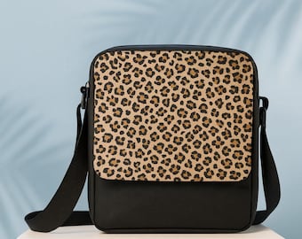 Crossbodytas met luipaardprint: waterdichte nylon reistas