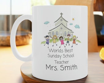 Personalized Sunday School Teacher Mug: Custom Thank You Gift