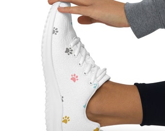Pawprint damessportschoenen, Custom Liner Designer Studio damessneakers met pootafdruk, comfortabele damessneakers stijlvolle damesschoenen