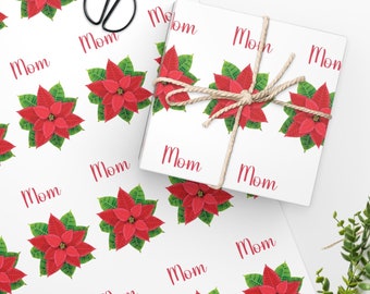 Papel de regalo navideño personalizado, papel de regalo personalizado, el nombre de personalización elegido o las iniciales impresas en papel de regalo enrollado