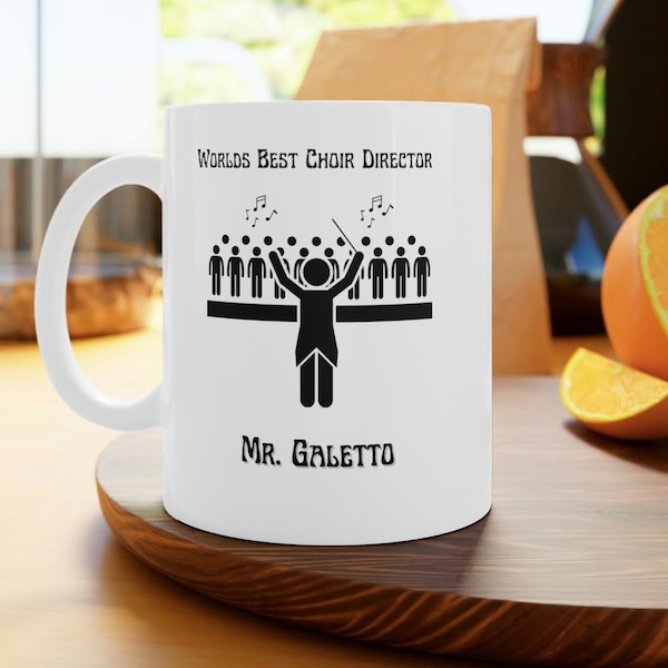 Personalisierte Kaffeetasse für Chorleiter, weltbester Chorleiter, perfektes Anerkennungsgeschenk für Ihren Lieblingschorlehrer
