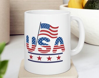 American flag coffee mug, USA Flag mug, Independence day mug, proud American flag coffee mug, party gift mug,  America celebration mug, flag