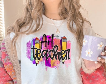 Chemise de professeur d'art, tshirt de professeur de couleurs confort, t-shirt de professeur d'art, cadeau de professeur d'art, t-shirt de professeur d'art, chemise d'art, retour à l'école enseigner l'art