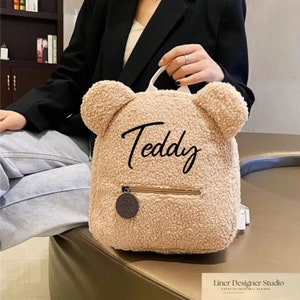 Personalized Teddy Bear Toddler Backpack ,Travel Backpack for Kids custom Preschool Backpack with Custom Embroidered Name Perfect Child Gift