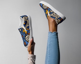 Modern Art Canvas Slip-On Shoes: Women's Athletic Sneakers