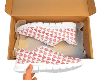 Women's Heart Sneakers: Lace-Up Canvas Athletic Shoes