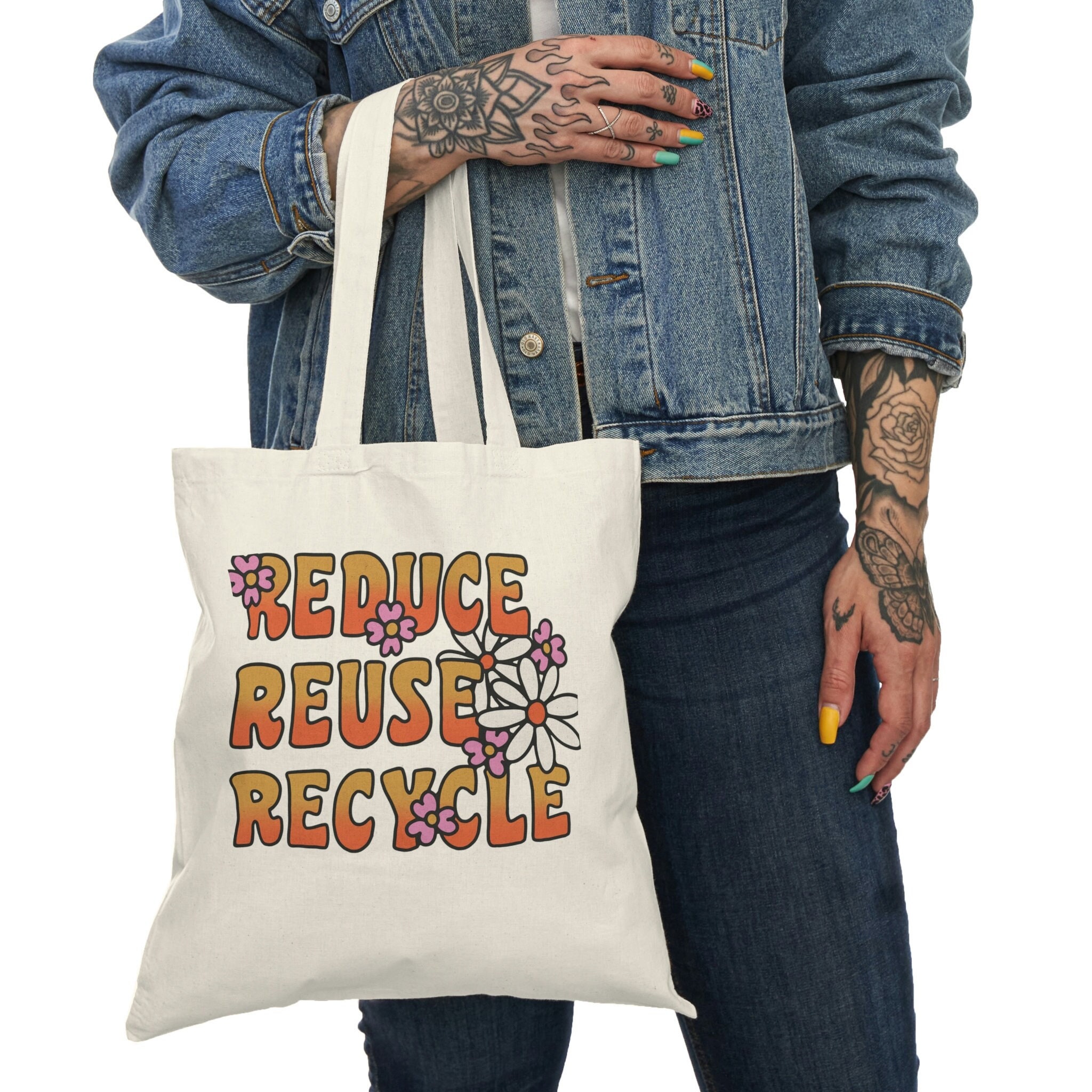 Reduce, Reuse, Recycle Tote Bag, for Ecoconscious Individuals Who Want to Make a Positive
