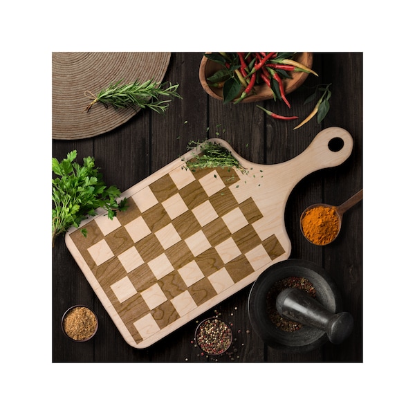 Wood Checker Board Etsy