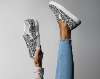 Charcoal Grey Textured Canvas Slip-On Sneakers