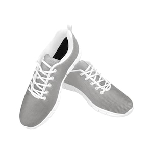 Women&#39;s Breathable Grey Sneakers: Lightweight Athletic Trainers