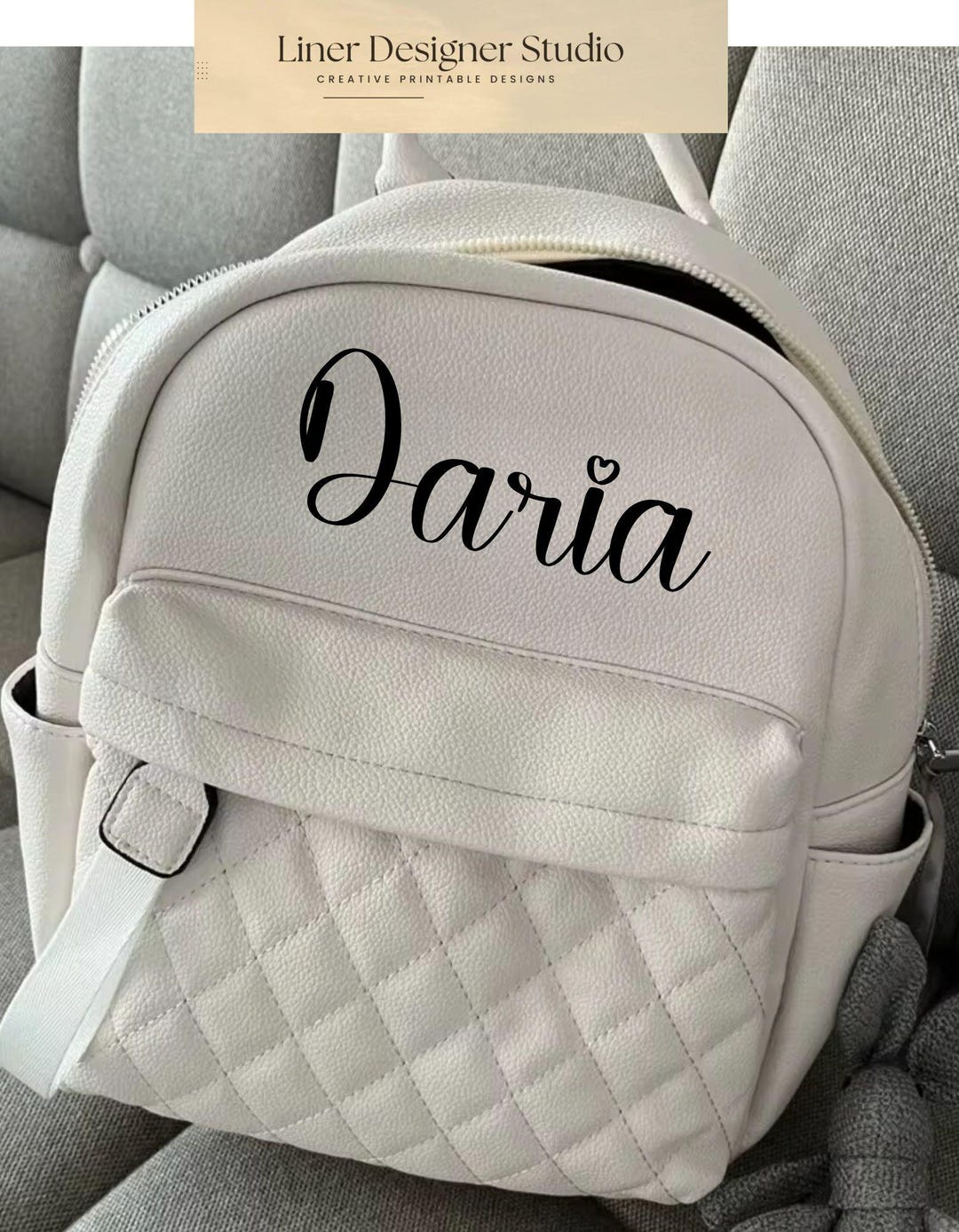 Embroidered Name Mini Backpack: Custom PU Leather Daypack - Etsy