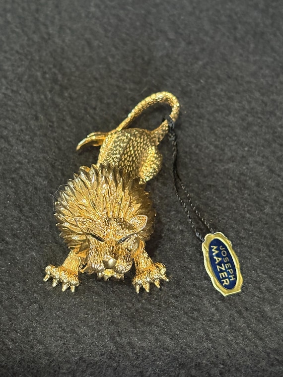 希少！　JOMAZ ©️　ブローチ　Vintage Vintage Joseph Mazer Jomaz Gold Rhinestone & Pearl Floral