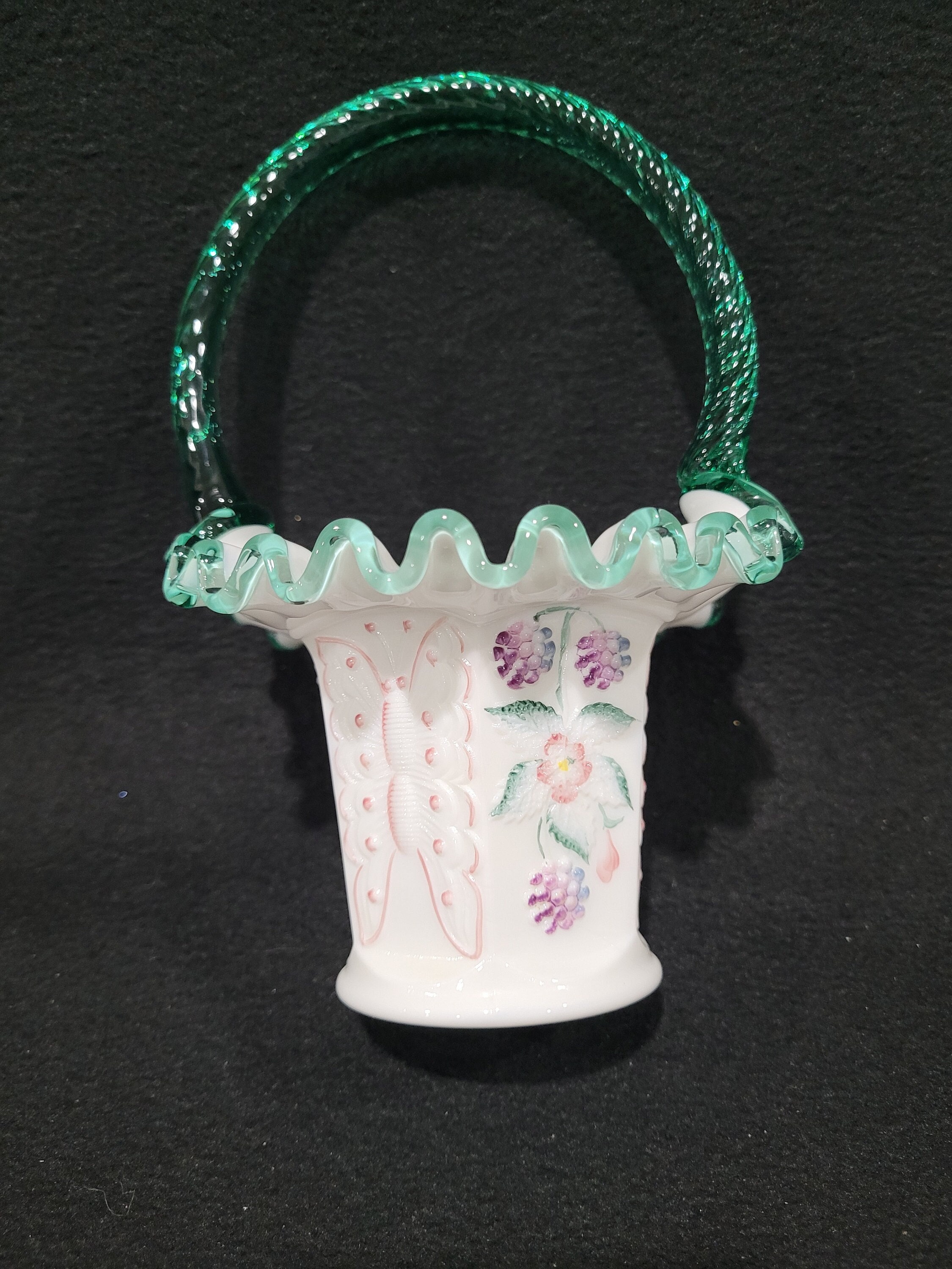 Fenton glass basket - Etsy 日本