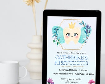 First Tooth - Armenian Atam Hatik Invitation Template Editable