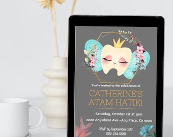 First Tooth - Armenian Atam Hatik Invitation Template Editable