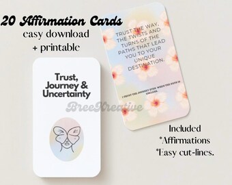 Affirmation cards, positive quote flash cards, affirmations cards, selfesteem, confidence, self care,  office decor, self-love, manifest DIY