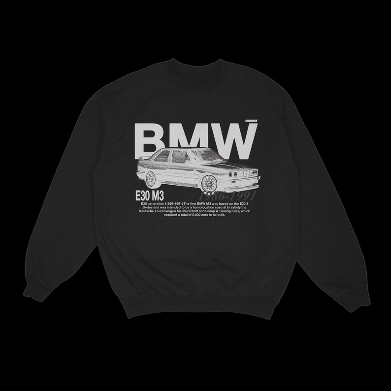 Car Sweatshirt BMW E30 M3 Crewneck Racing Streetwear / Gift for Car Guy ...