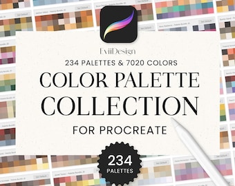 Paquete de paletas de colores para Procreate: 234 paletas de colores, 7020 colores / Muestras digitales para Procreate