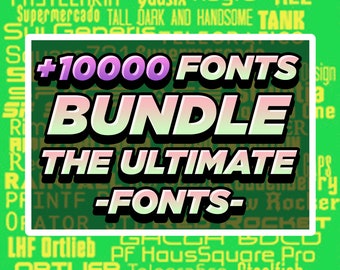 10 000+ teckensnittspaket, moderna retro handskrivna typsnitt (digital nedladdning)