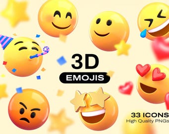 3D-emoji PNG-paket, söta ikoner för sociala medier, högupplösta renderade emotikoner, digitala planeringsklistermärken, UI UX-designresurser, roliga 3D-ansikten