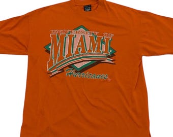 Vintage 80s University Of Miami Hurricanes Shirt XL Single Stitch