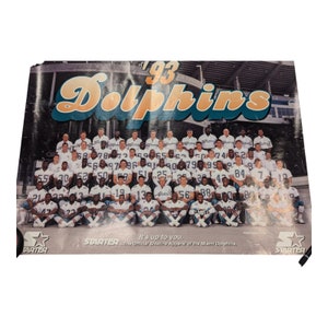 Vintage 1993 Miami Dolphins STARTER NFL Team Photo Roster Poster 22 X 17