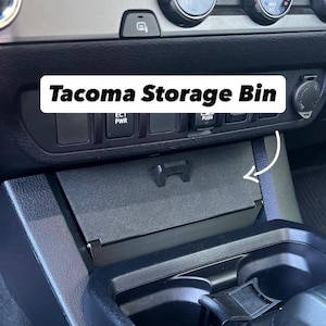 Storage Bin for Toyota Tacoma (2016–2023) – Lower Center Console Organizer with Hinged Lid for Charging Pad