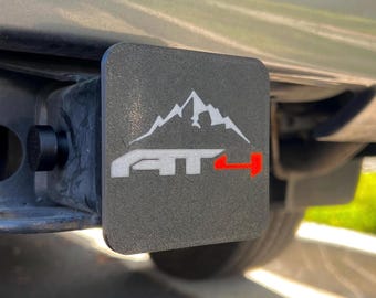 AT4 Mountain Tow Hitch Cover for GMC (Universal Fit To Any Year) - Sierra - Canyon - Yukon - Acadia