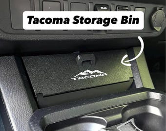 Storage Bin for Toyota Tacoma (2016–2023) – Lower Center Console Organizer with Hinged Lid for Charging Pad