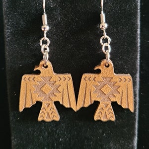 Eagle Leather Embossed Earrings