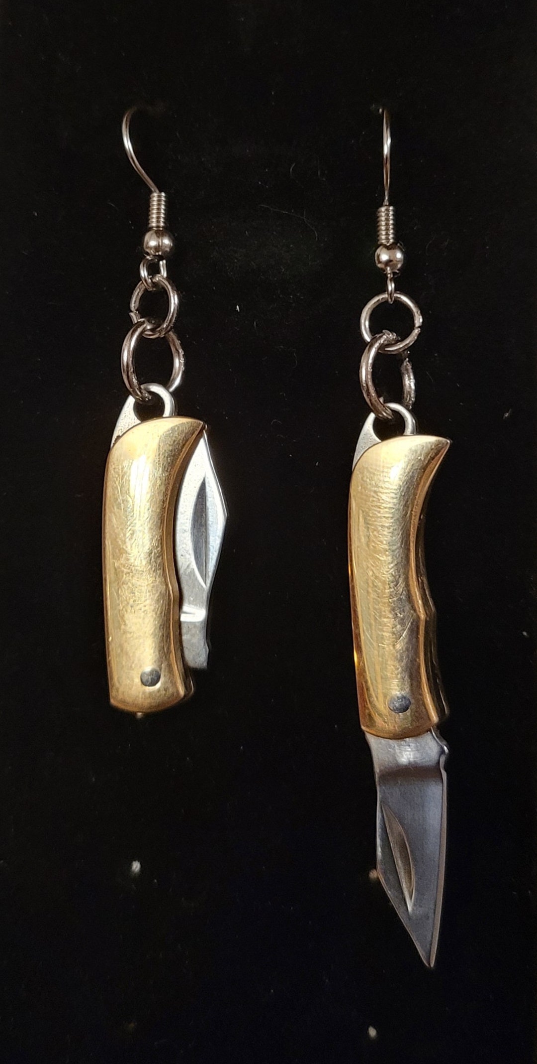 Micro Folding Pocket Knife Earrings Etsy