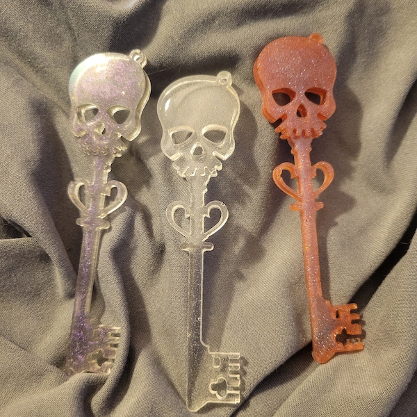 Set of 3 Skeleton Keys (Red, Clear, and Purple)