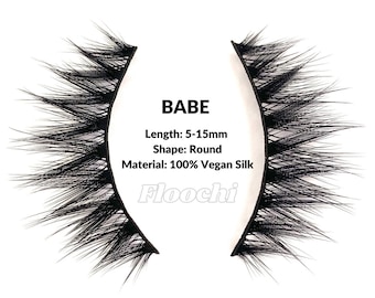 Magnetic Lashes | BABE | 5-15mm Length Medium Round Style | 100% High Quality Lash Vegan Silk
